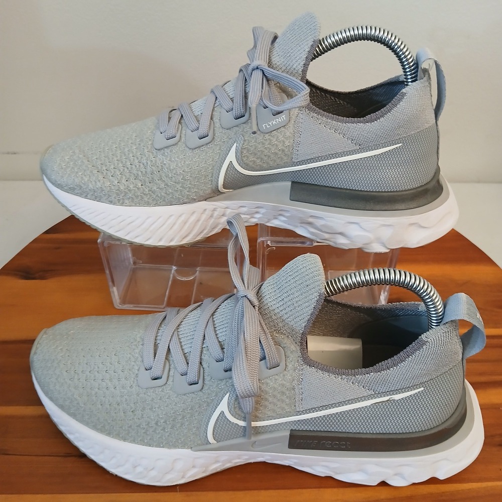 Nike React Infinity Run Flyknit Men 7.5 Grey Running Shoes Sneakers CD4371-003